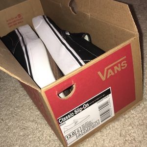 Mens black slip on vans